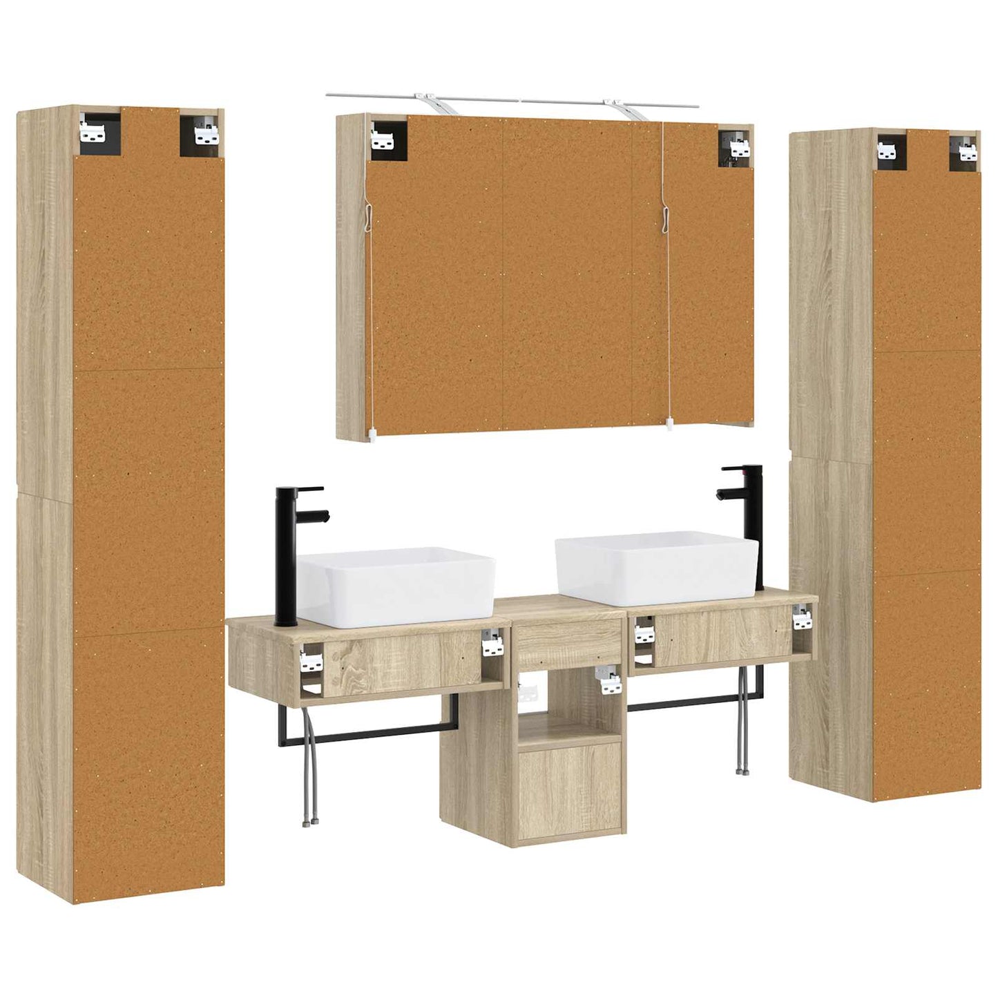 vidaXL Bathroom Furniture Set 6 pcs Sonoma Oak