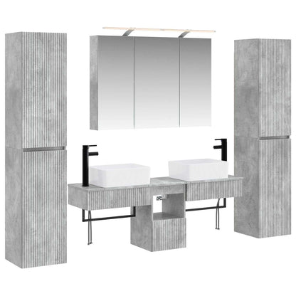 vidaXL Bathroom Furniture Set 6 pcs Concrete Grey