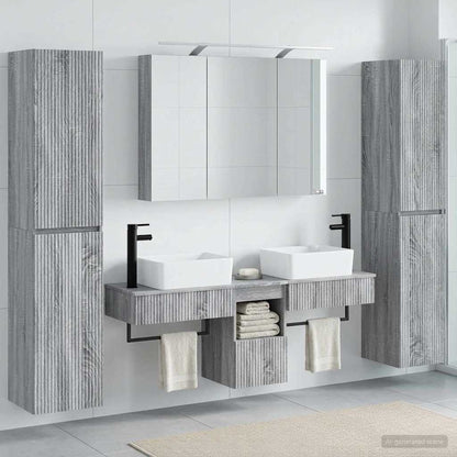 vidaXL Bathroom Furniture Set 6 pcs Grey Sonoma