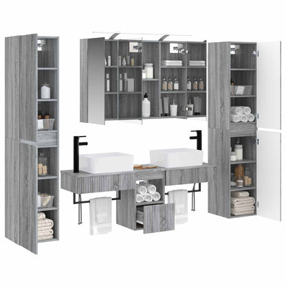 vidaXL Bathroom Furniture Set 6 pcs Grey Sonoma