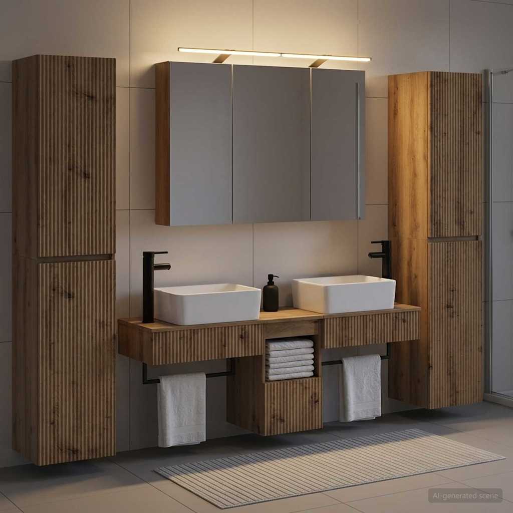 vidaXL Bathroom Furniture Set 6 pcs Artisan Oak