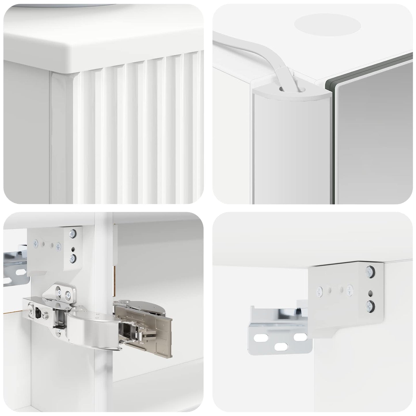 vidaXL Bathroom Furniture Set 6 pcs White Engineered Wood and Glass