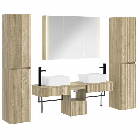 vidaXL Bathroom Furniture Set 6 pcs Sonoma Oak