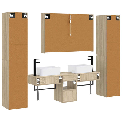 vidaXL Bathroom Furniture Set 6 pcs Sonoma Oak