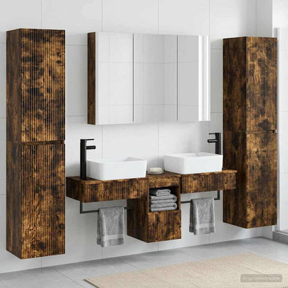 vidaXL Bathroom Furniture Set 6 pcs Smoked Oak