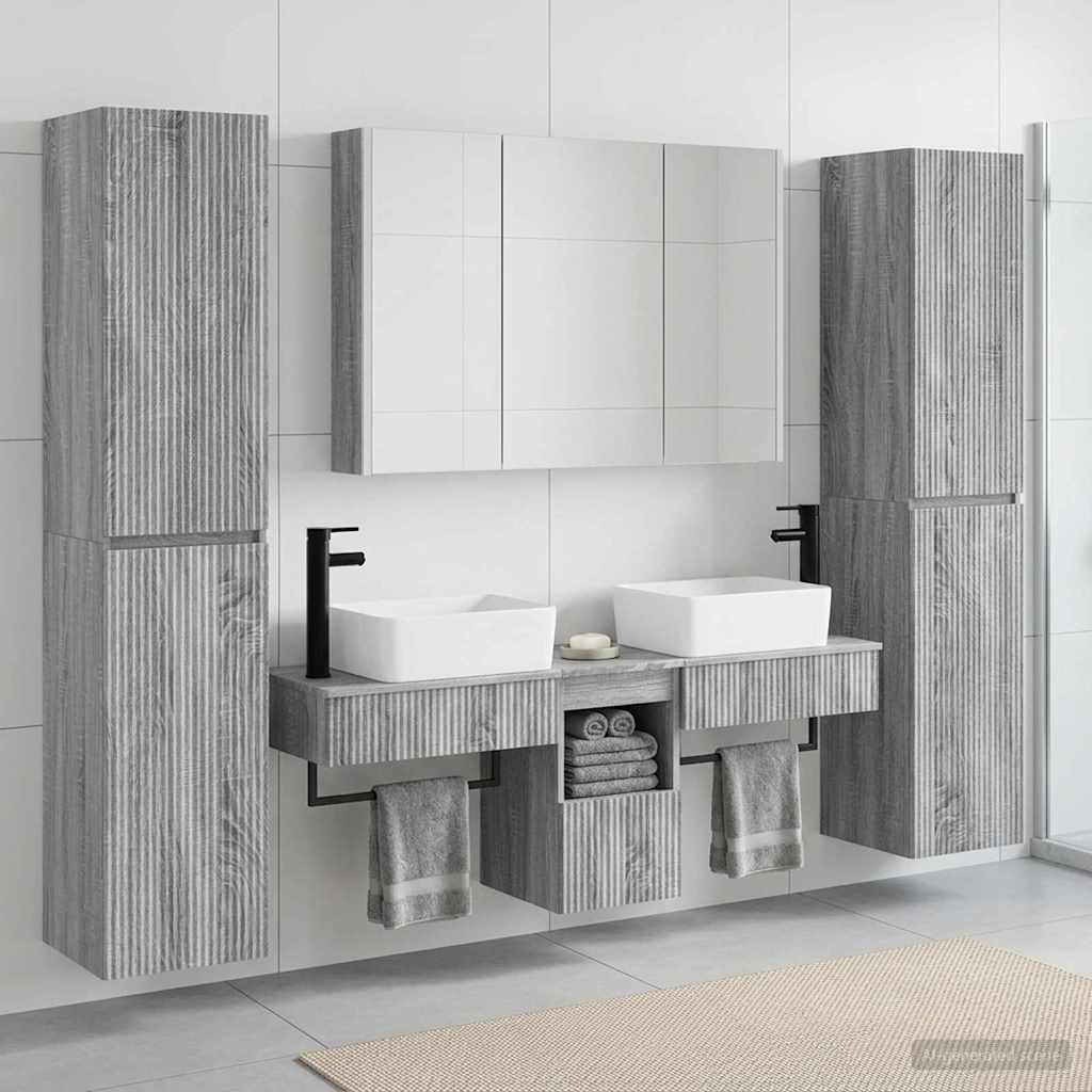 vidaXL Bathroom Furniture Set 6 pcs Grey Sonoma