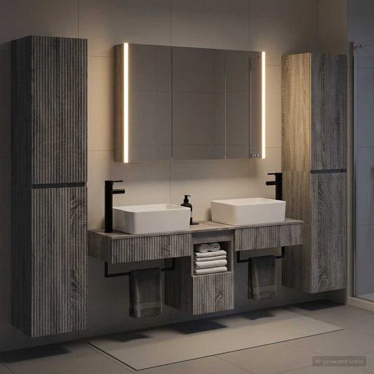 vidaXL Bathroom Furniture Set 6 pcs Grey Sonoma
