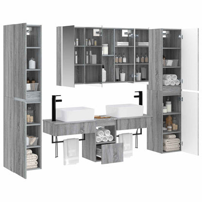 vidaXL Bathroom Furniture Set 6 pcs Grey Sonoma