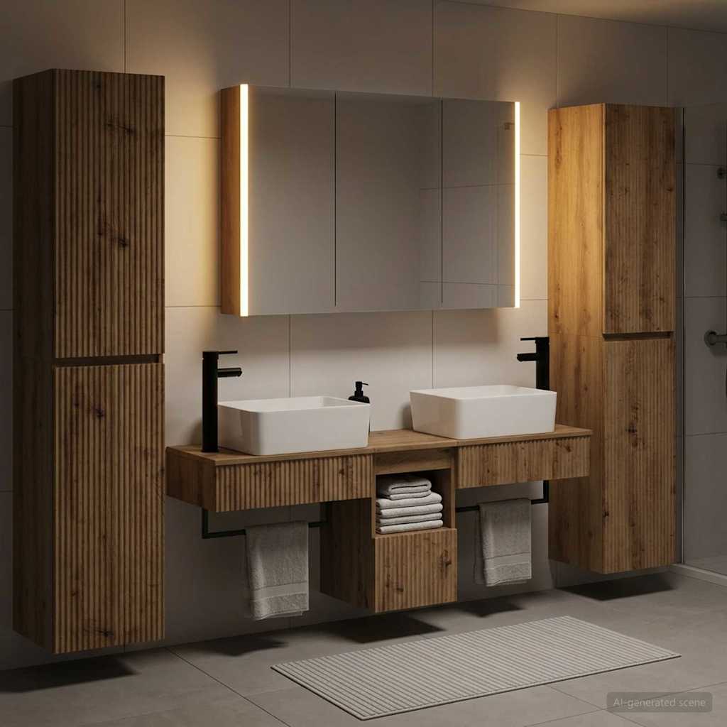 vidaXL Bathroom Furniture Set 6 pcs Artisan Oak