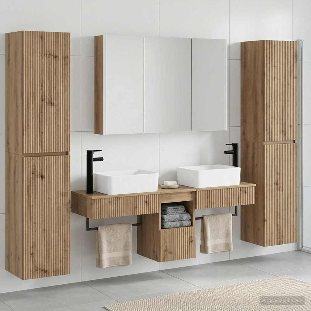 vidaXL Bathroom Furniture Set 6 pcs Artisan Oak