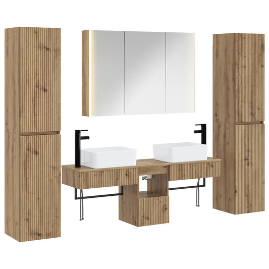 vidaXL Bathroom Furniture Set 6 pcs Artisan Oak