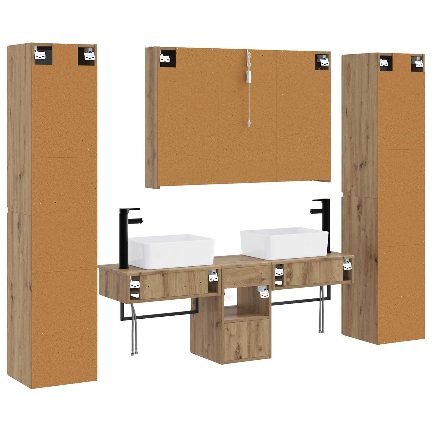 vidaXL Bathroom Furniture Set 6 pcs Artisan Oak