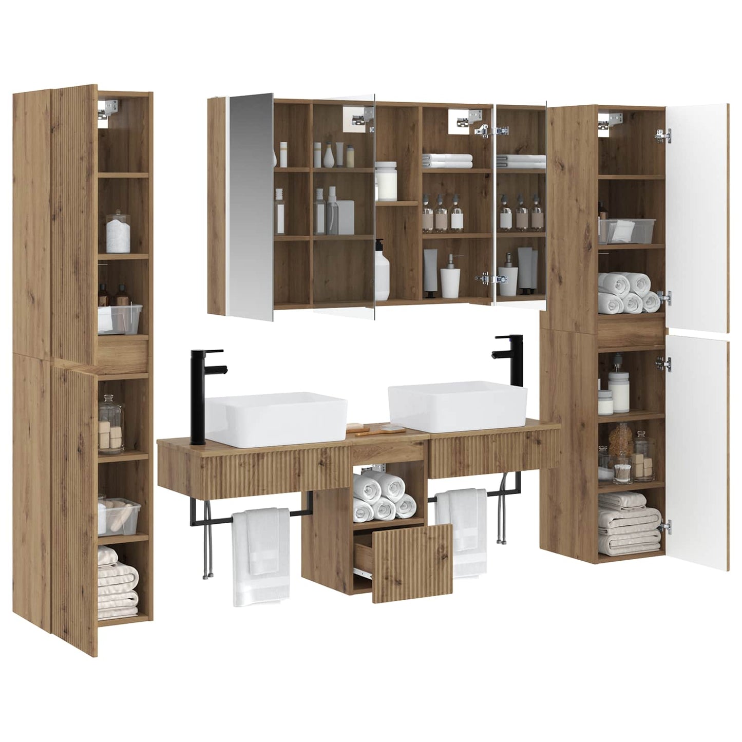 vidaXL Bathroom Furniture Set 6 pcs Artisan Oak