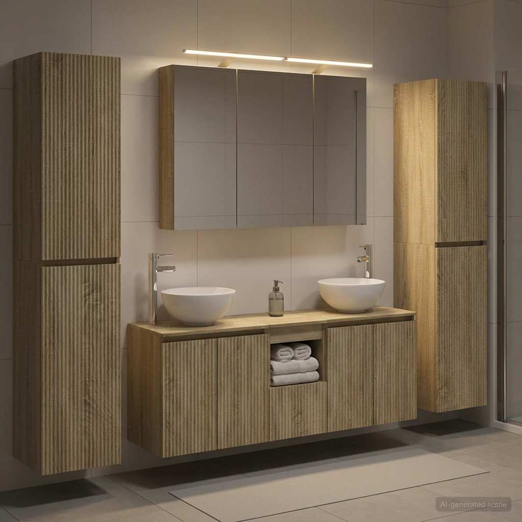 vidaXL Bathroom Furniture Set 6 pcs Sonoma Oak