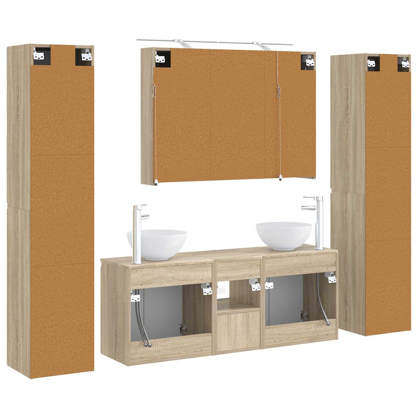 vidaXL Bathroom Furniture Set 6 pcs Sonoma Oak