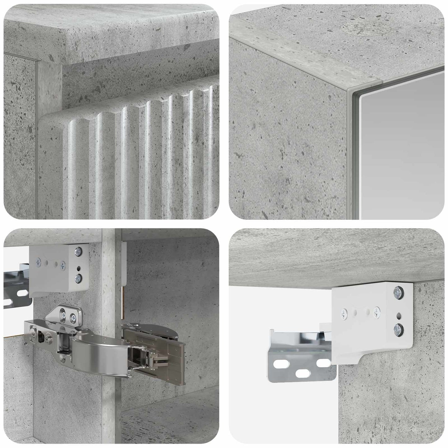 vidaXL Bathroom Furniture Set 6 pcs Concrete Grey