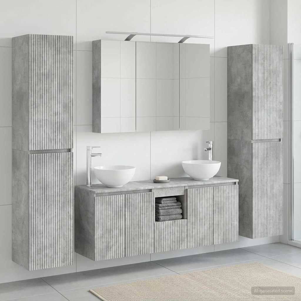 vidaXL Bathroom Furniture Set 6 pcs Concrete Grey