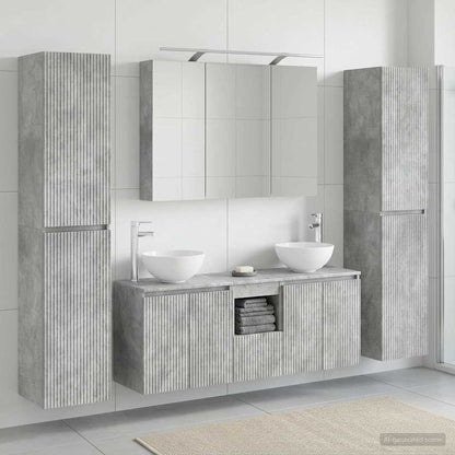 vidaXL Bathroom Furniture Set 6 pcs Concrete Grey