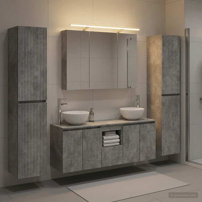 vidaXL Bathroom Furniture Set 6 pcs Concrete Grey