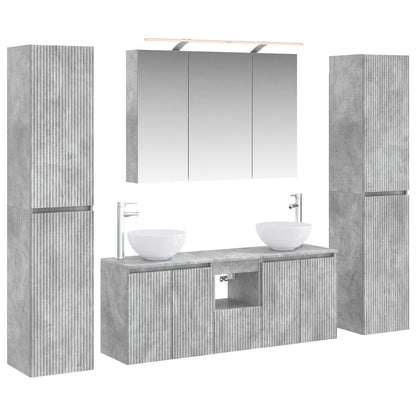 vidaXL Bathroom Furniture Set 6 pcs Concrete Grey