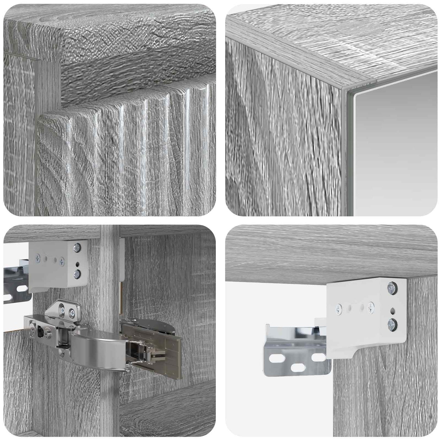 vidaXL Bathroom Furniture Set 6 pcs Grey Sonoma