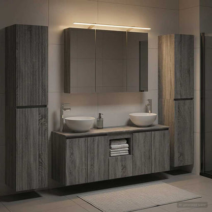 vidaXL Bathroom Furniture Set 6 pcs Grey Sonoma
