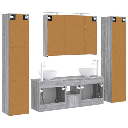 vidaXL Bathroom Furniture Set 6 pcs Grey Sonoma