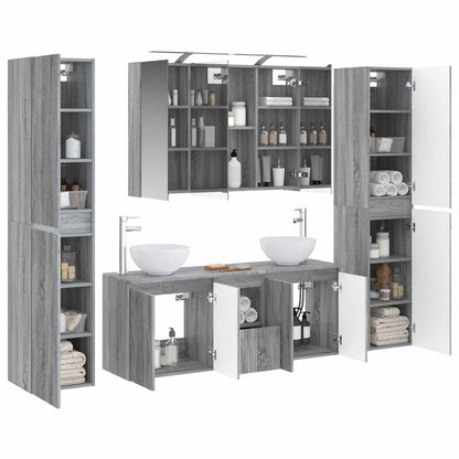 vidaXL Bathroom Furniture Set 6 pcs Grey Sonoma