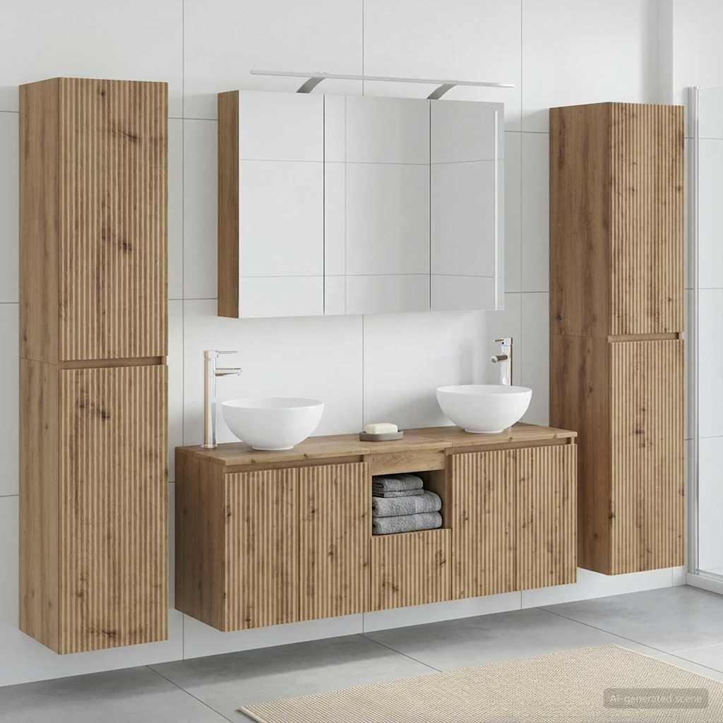 vidaXL Bathroom Furniture Set 6 pcs Artisan Oak