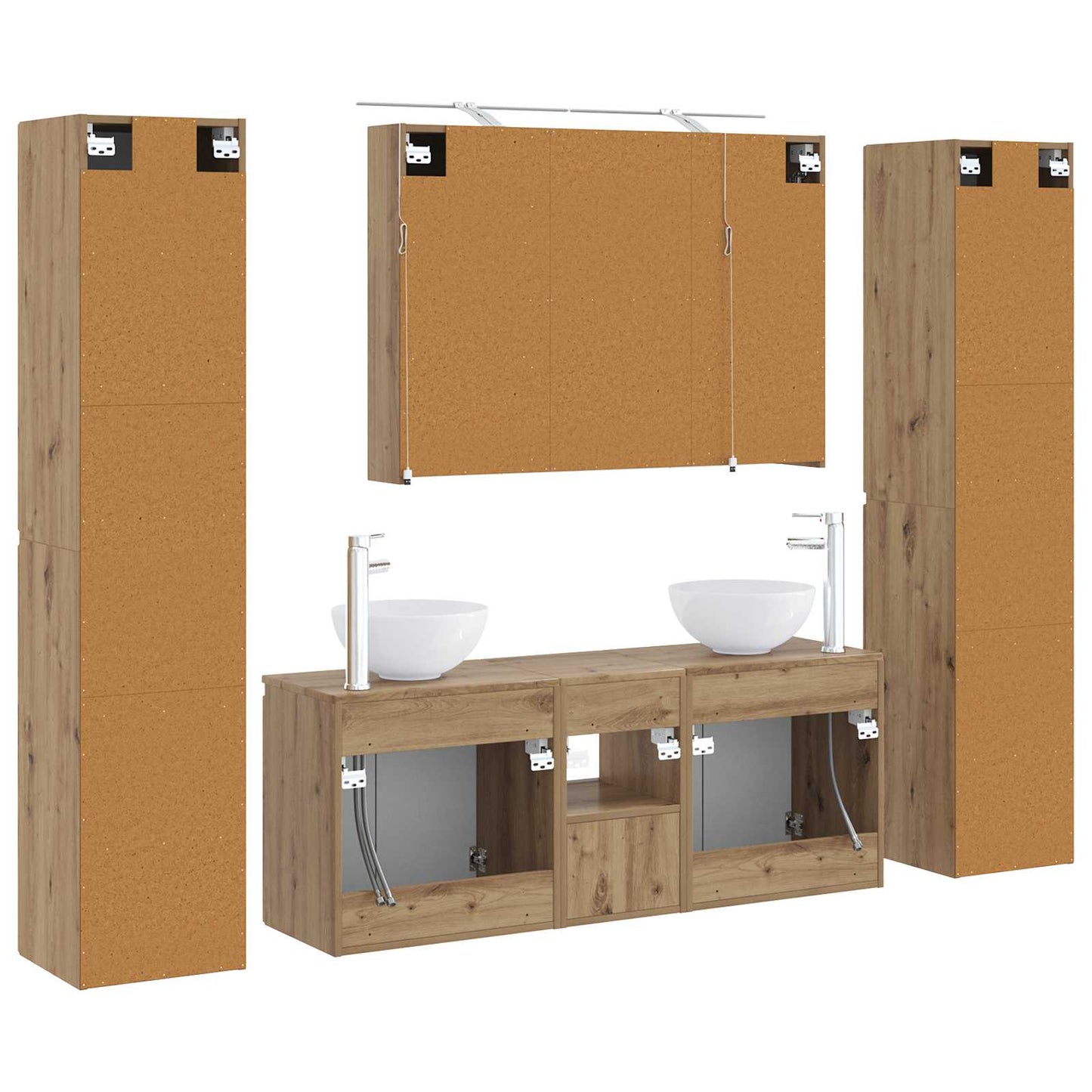 vidaXL Bathroom Furniture Set 6 pcs Artisan Oak