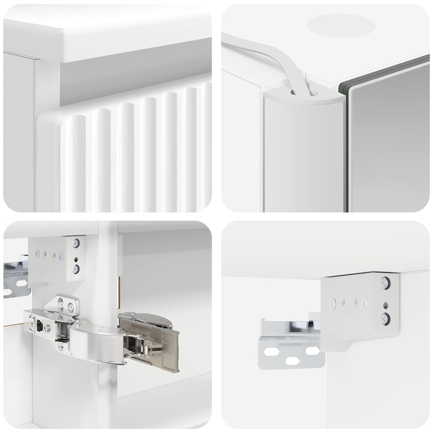 vidaXL Bathroom Furniture Set 6 pcs White Engineered Wood and Glass