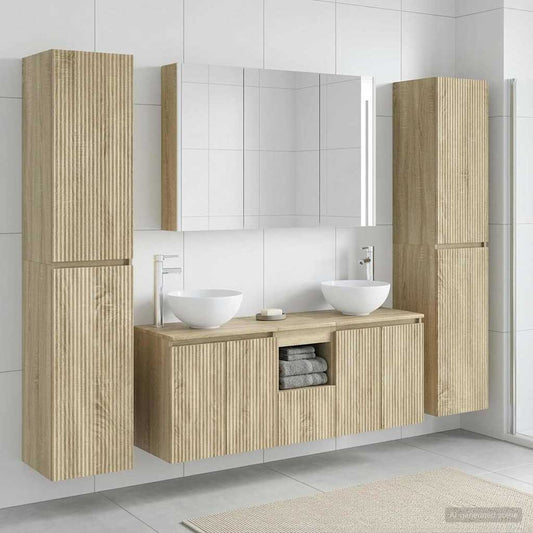 vidaXL Bathroom Furniture Set 6 pcs Sonoma Oak