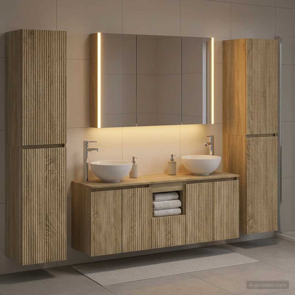 vidaXL Bathroom Furniture Set 6 pcs Sonoma Oak