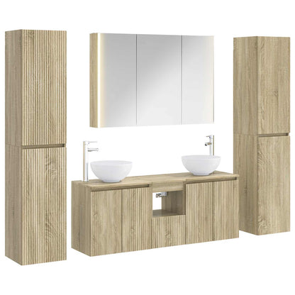 vidaXL Bathroom Furniture Set 6 pcs Sonoma Oak