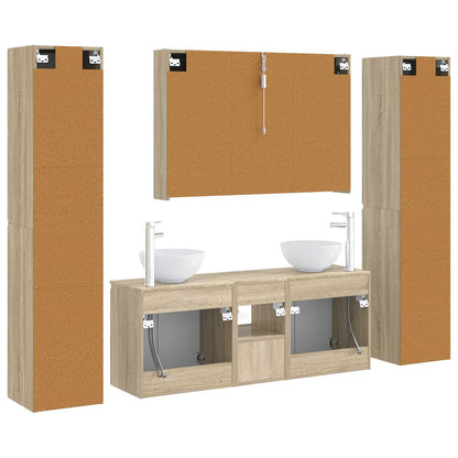 vidaXL Bathroom Furniture Set 6 pcs Sonoma Oak