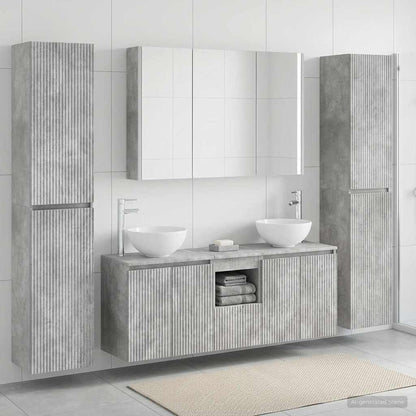 vidaXL Bathroom Furniture Set 6 pcs Concrete Grey