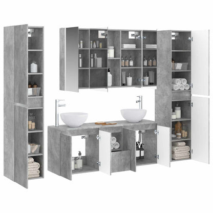 vidaXL Bathroom Furniture Set 6 pcs Concrete Grey