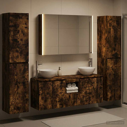 vidaXL Bathroom Furniture Set 6 pcs Smoked Oak