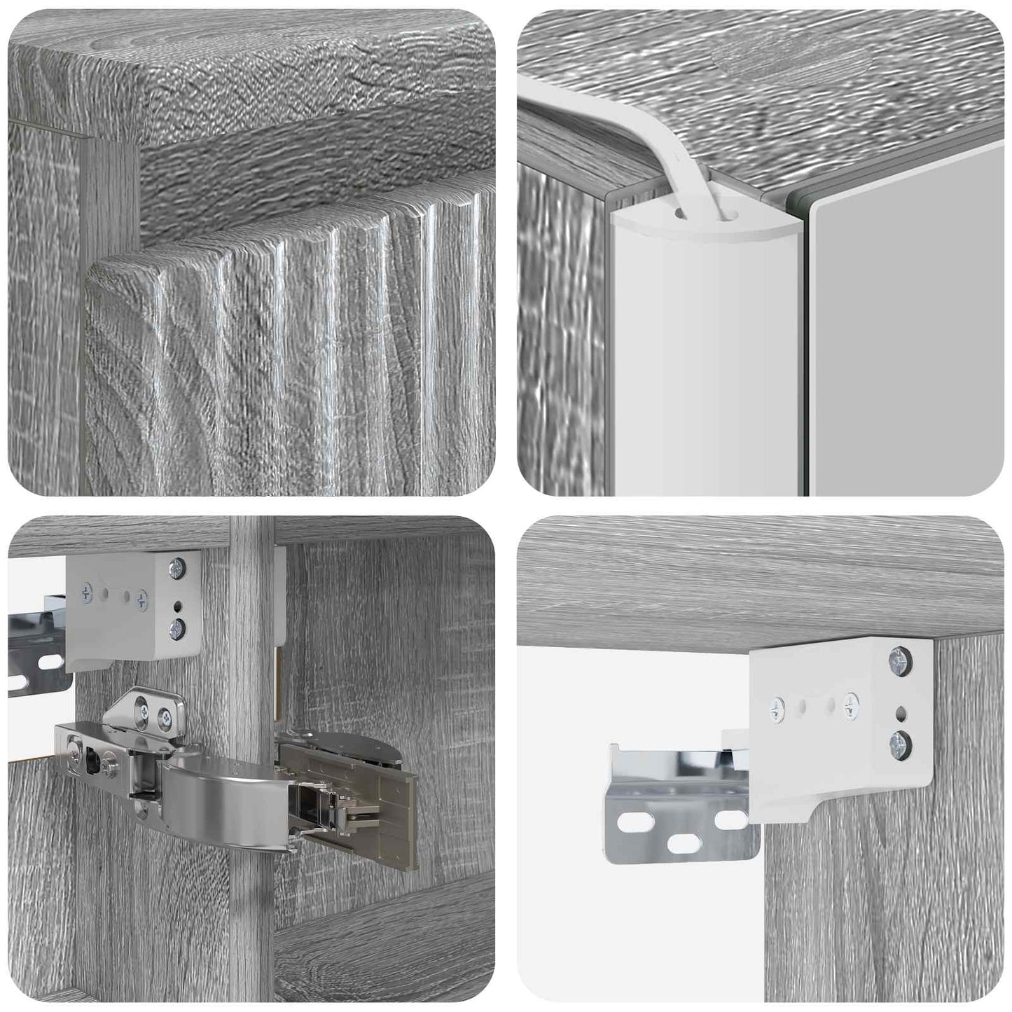 vidaXL Bathroom Furniture Set 6 pcs Grey Sonoma