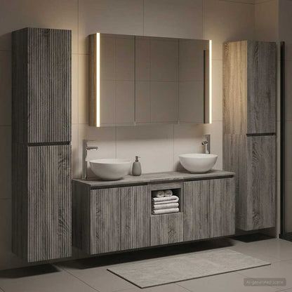 vidaXL Bathroom Furniture Set 6 pcs Grey Sonoma