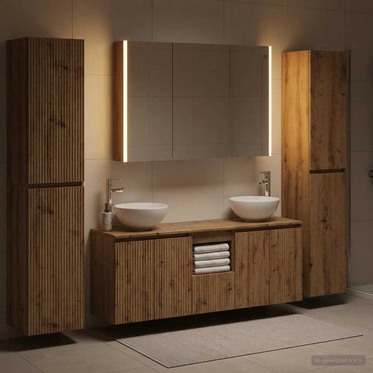 vidaXL Bathroom Furniture Set 6 pcs Artisan Oak