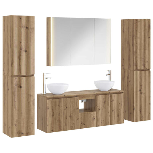 vidaXL Bathroom Furniture Set 6 pcs Artisan Oak