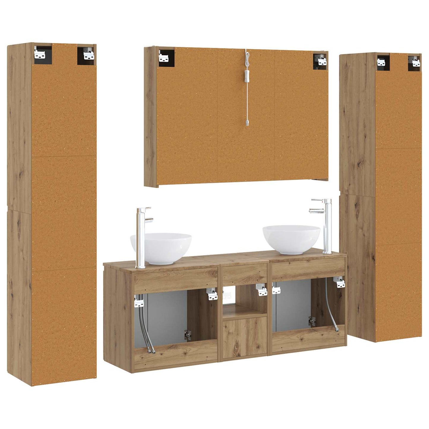 vidaXL Bathroom Furniture Set 6 pcs Artisan Oak