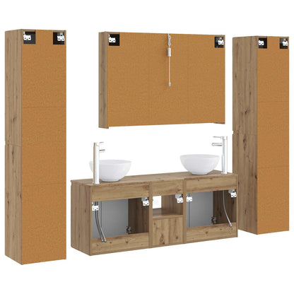 vidaXL Bathroom Furniture Set 6 pcs Artisan Oak