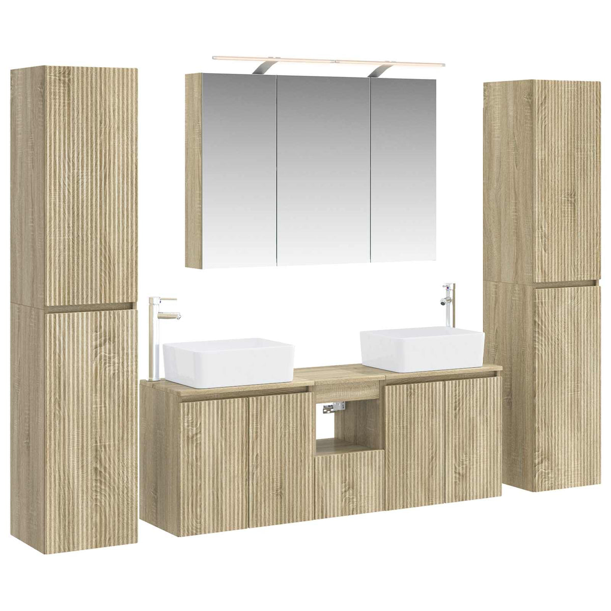 vidaXL Bathroom Furniture Set 6 pcs Sonoma Oak
