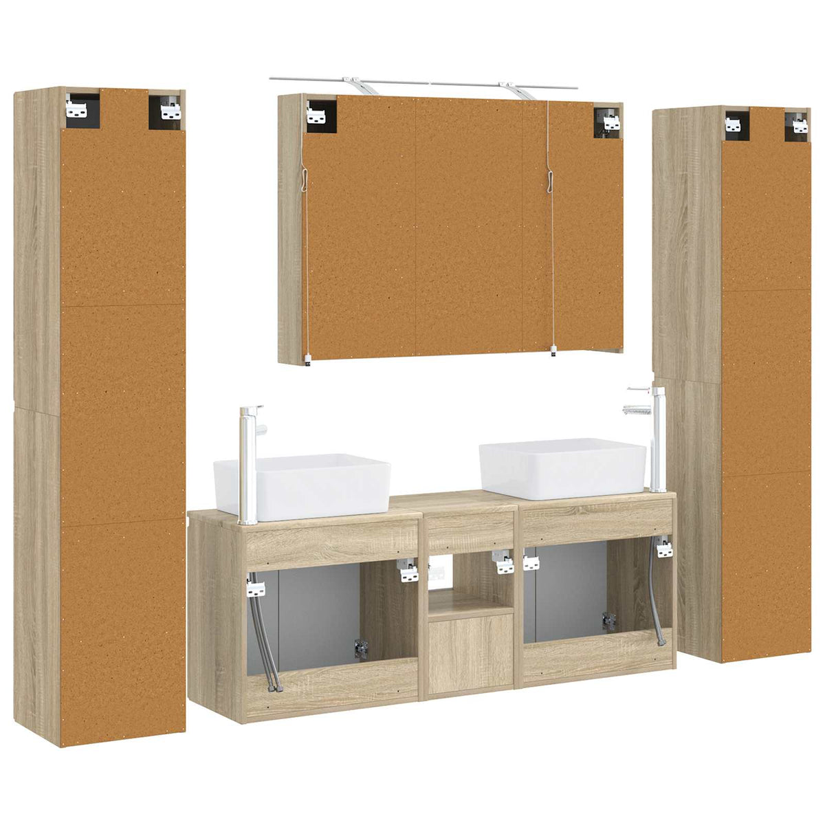 vidaXL Bathroom Furniture Set 6 pcs Sonoma Oak