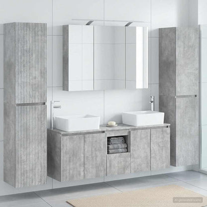 vidaXL Bathroom Furniture Set 6 pcs Concrete Grey