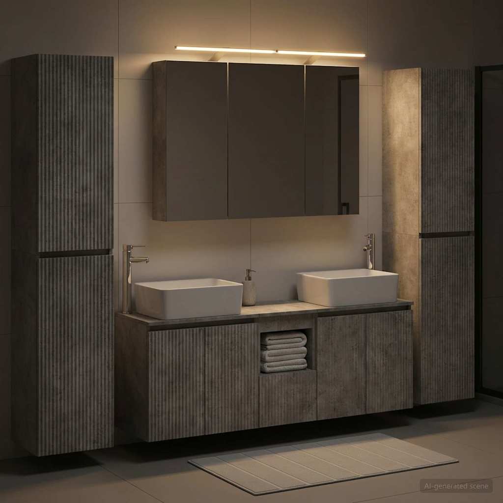 vidaXL Bathroom Furniture Set 6 pcs Concrete Grey