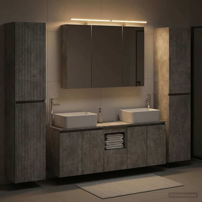 vidaXL Bathroom Furniture Set 6 pcs Concrete Grey