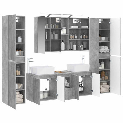 vidaXL Bathroom Furniture Set 6 pcs Concrete Grey